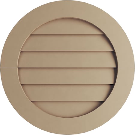 Timberthane Rustic Smooth Round Faux Wood Non-Functional Gable Vent, Primed Tan, 24W X 24H